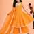 Mustard faux georgette digital print work with real mirror work kids kurta set