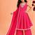 Mustard faux georgette digital print work with real mirror work kids kurta set