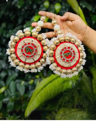 handmade shubh labh beads decorative hanging golden beads border crystal work home hanging (pack of 2) 1