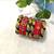  handcrafted red, yellow & green fabric kundan bangle set (set of 6)