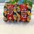  handcrafted red, yellow & green fabric kundan bangle set (set of 6)