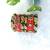  handcrafted red, yellow & green fabric kundan bangle set (set of 6)