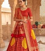 new fancy pure  bhandej lehanga dress
