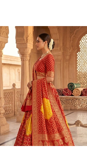 new fancy pure  bhandej lehanga dress 2