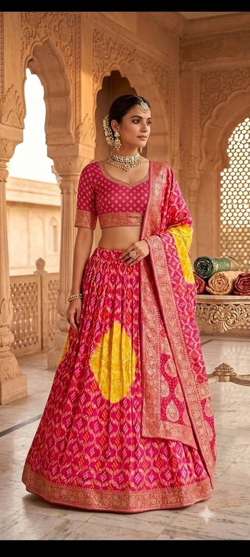 new rajasthani bhandhni lehaga choli dress