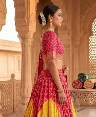 new rajasthani bhandhni lehaga choli dress