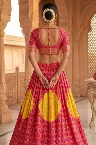 new rajasthani bhandhni lehaga choli dress