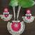  handcrafted rani pink silver coin & kundan necklace set