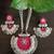  handcrafted rani pink silver coin & kundan necklace set
