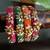  multicolour handcrafted fabric kundan & ghugri bangles (set of 4)