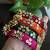  multicolour handcrafted fabric kundan & ghugri bangles (set of 4)