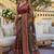 Ethnic Motif Mirror work silk blend saree With Blouse