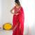 Red Heavy Fendy Silk Blend ready to wear blouse and Saree with Thread & Sequin Embroidery