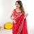 Red Heavy Fendy Silk Blend ready to wear blouse and Saree with Thread & Sequin Embroidery
