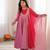Lilac Purple Roman Silk Anarkali Gown with Real Sequence Work & Kota Dupatta 