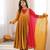 Mustard Yellow Roman Silk Anarkali Gown with Real Sequence Work & Kota Dupatta - ZF-5023