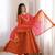 Rust Orange Roman Silk Anarkali Gown with Real Sequence Work & Kota Dupatta 