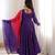 Purple Roman Silk Anarkali Gown with Real Sequence Work & Kota Dupatta 