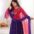 Purple Roman Silk Anarkali Gown with Real Sequence Work & Kota Dupatta 