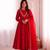 Red Roman Silk Anarkali Gown with Real Sequence Work & Kota Dupatta 