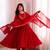 Red Roman Silk Anarkali Gown with Real Sequence Work & Kota Dupatta 