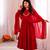 Red Roman Silk Anarkali Gown with Real Sequence Work & Kota Dupatta 