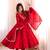 Red Roman Silk Anarkali Gown with Real Sequence Work & Kota Dupatta 