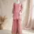 Baby pink embroidery Blend Tissue sharara 