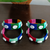  multicolour thread-wrapped cowrie shell bangle set