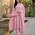 Jaipuri Floral Cotton Flared Sleeve Lace Detailed Kurta with Trouser & Dupatta