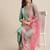 Women Sea Green Thread Embroidered Yoke Textured Kurta with Trouser