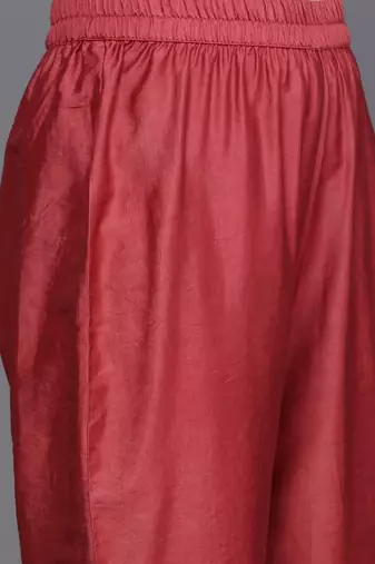 Bandhani Printed Regular Chanderi Silk Kurta with Trousers & With Dupatta
