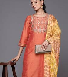 Women Embroidered Sequinned Kurta with Trousers & With Dupatta