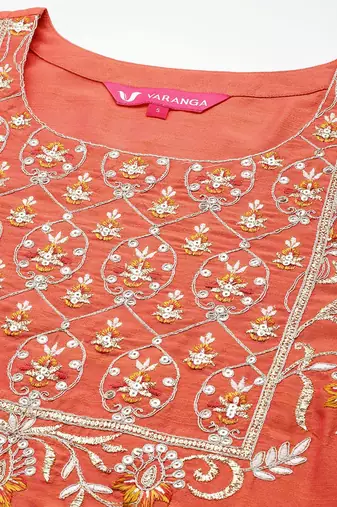 Women Embroidered Sequinned Kurta with Trousers & With Dupatta
