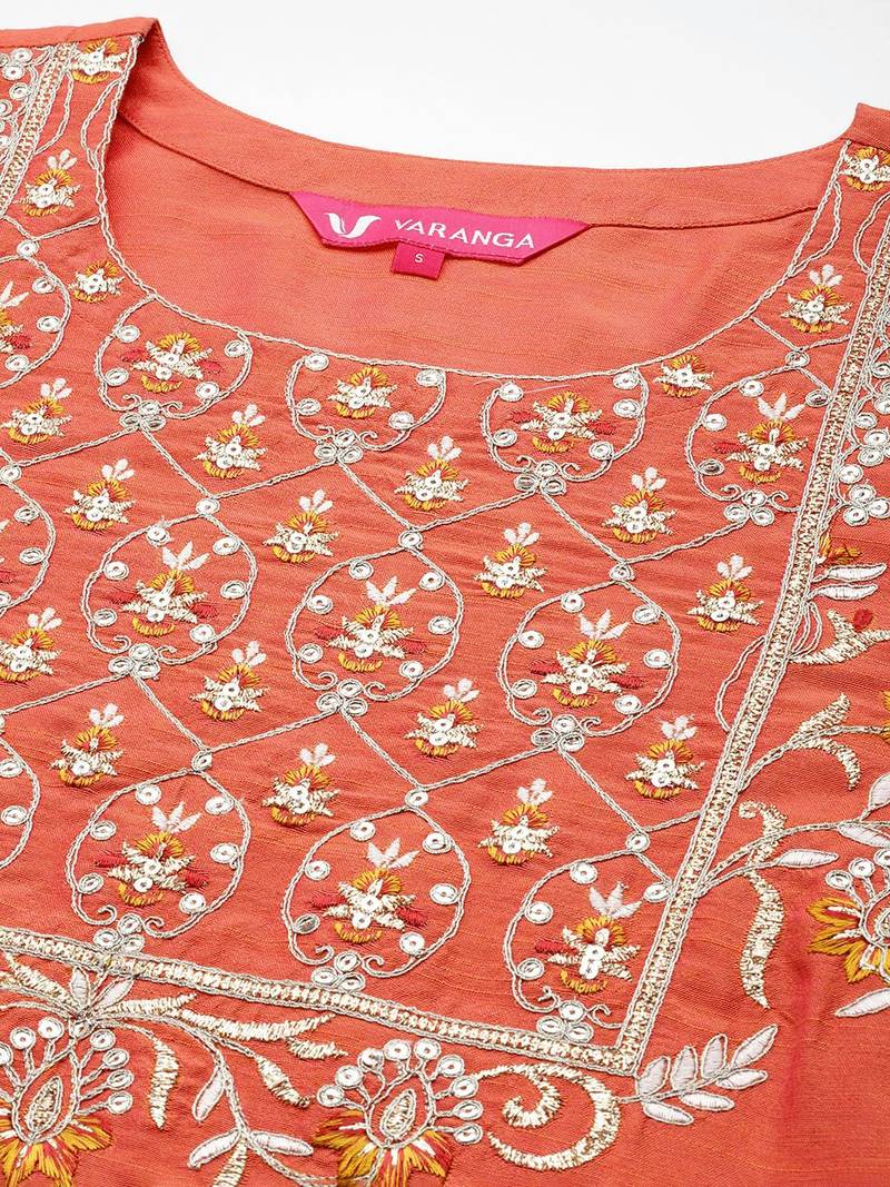 Women Embroidered Sequinned Kurta with Trousers & With Dupatta