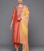 Women Embroidered Sequinned Kurta with Trousers & With Dupatta
