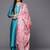 Turquoise Blue Thread Embroidered Yoke Kurta with Trouser with Printed Dupatta
