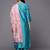 Turquoise Blue Thread Embroidered Yoke Kurta with Trouser with Printed Dupatta