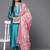 Turquoise Blue Thread Embroidered Yoke Kurta with Trouser with Printed Dupatta