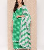 Bandhani Printed Sequinned Kurta with Palazzos & Dupatta