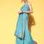 Women Turquoise Blue Leheriya Striped Mirror Work Kurta with Palazzos & Dupatta