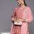 Women Peach-Coloured Floral Printed Empire Gotta Patti Pure Cotton Kurta with Trousers & With