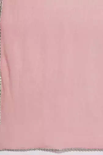 Women Peach-Coloured Floral Printed Empire Gotta Patti Pure Cotton Kurta with Trousers & With