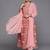 Women Peach-Coloured Floral Printed Empire Gotta Patti Pure Cotton Kurta with Trousers & With