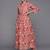Women Peach-Coloured Floral Printed Empire Gotta Patti Pure Cotton Kurta with Trousers & With