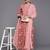 Women Peach-Coloured Floral Printed Empire Gotta Patti Pure Cotton Kurta with Trousers & With