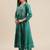Green & Silver-Colored Lurex Heavy Gotta Work Anarkali Kurta Trouser Set