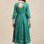 Green & Silver-Colored Lurex Heavy Gotta Work Anarkali Kurta Trouser Set
