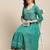 Green & Silver-Colored Lurex Heavy Gotta Work Anarkali Kurta Trouser Set