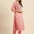 Women Pink & Gold-Toned Embroidered Kurta with Trousers